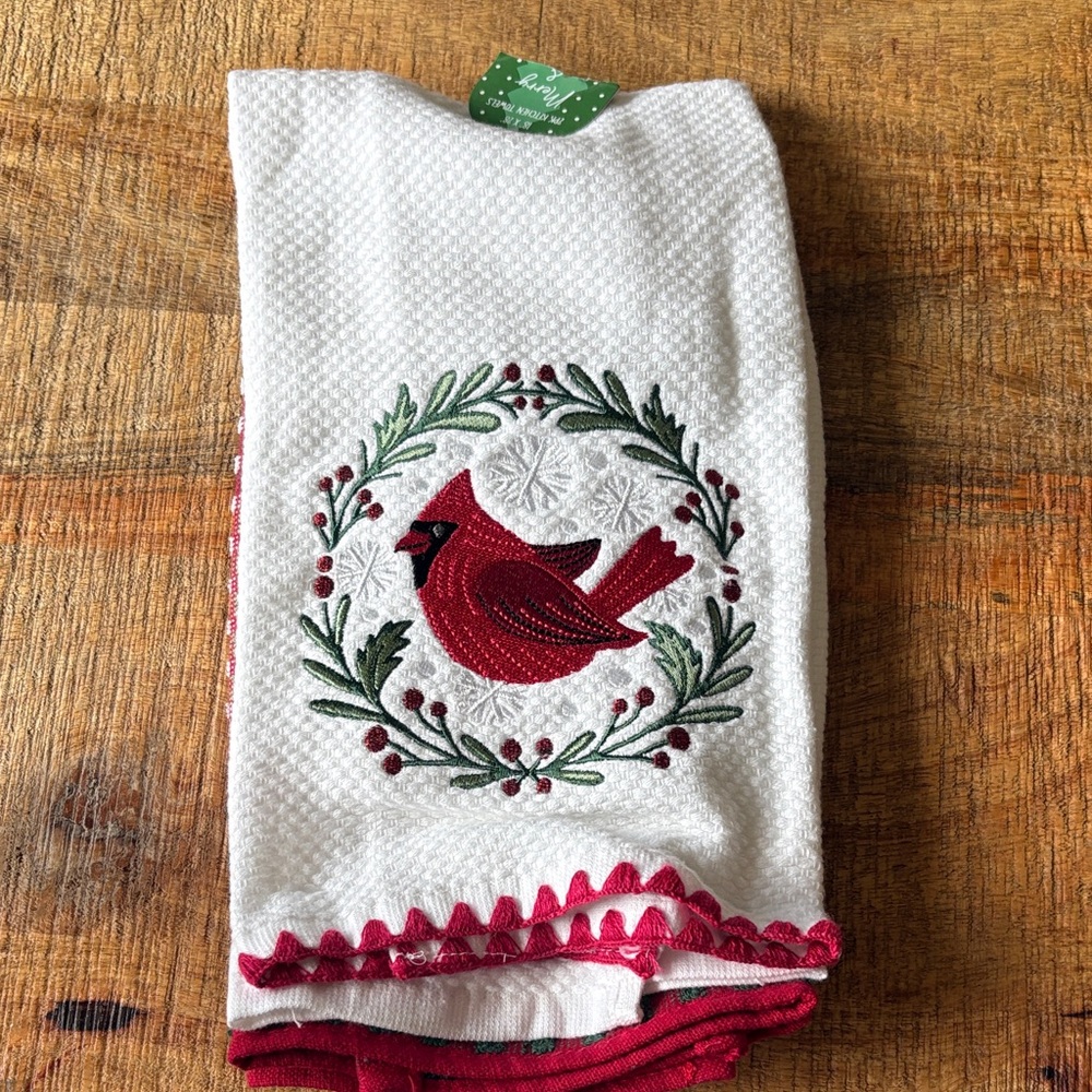 Red and Green Checkered Towel Rubin Christmas hand towels 2 pack